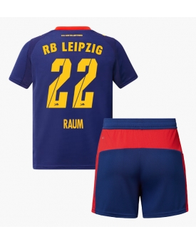 Billige Fotballdrakt RB Leipzig David Raum #22 Replika Bortedraktsett Barn 2025-26 Kortermet (med bukser)